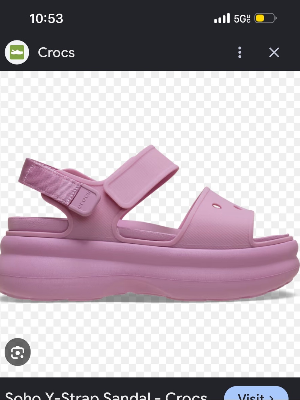 CROCS Soho Y‑Strap Platform Sandal in Light Pink